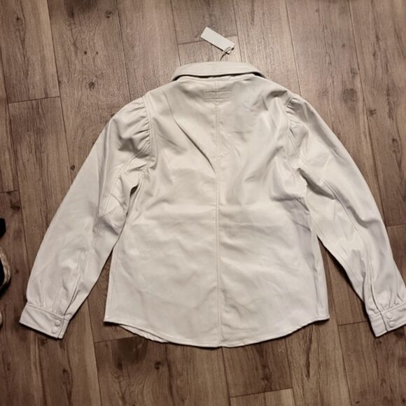 Blank NYC Puffy Shoulder Jacket Off White Size M - Picture 5 of 7